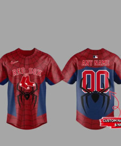 Custom Name and Number Boston Red Sox x Spider Man 2026 Baseball Jersey