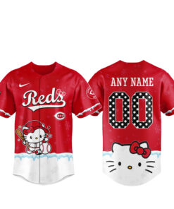 Custom Name and Number Cincinnati Reds x Hello Kitty Night 2026 Baseball Jersey