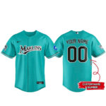 Custom Name and Number Miami Marlins Teal Night With Proud 2026 Baseball Jersey