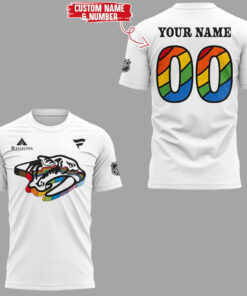 Custom Name and Number Nashville Predators Pride Night 2026 Shirt