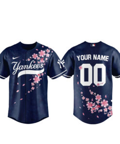 Custom Name and Number New York Yankees Japanese Heritage Night 2026 Sakura Bloom Baseball Jersey