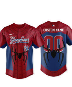 Custom Name and Number New York Yankees x Spider-Man Brand New Day 2026 Baseball Jersey