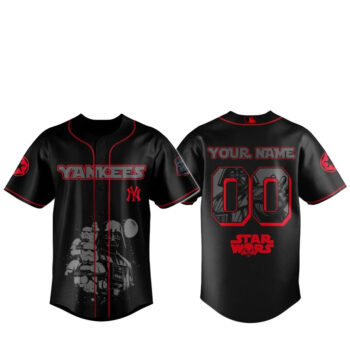 Custom Name and Number New York Yankees x Star Wars Dark Force Baseball Jersey