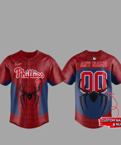 Custom Name and Number Philadelphia Phillies x Spider Man 2026 Baseball Jersey