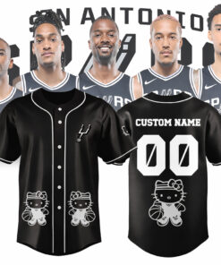 Custom Name and Number San Antonio Spurs Hello Kitty Night 2026 Baseball Jersey