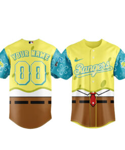 Custom Name and Number Texas Rangers x SpongeBob SquarePants 2026 Baseball Jersey