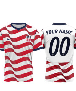 Custom Name and Number U.S. Men's National Team Soccer 2026 T-Shirt Version 1