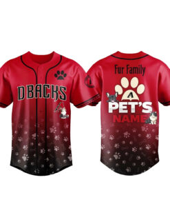 Custom Pet's Name Arizona Diamondbacks Fur Family Pet Game Night 2026 Baseball Jersey