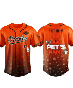 Custom Pet's Name Baltimore Orioles Fur Family Pet Game Night 2026 Baseball Jersey