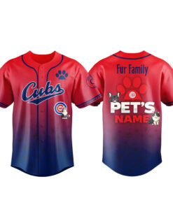 Custom Pet's Name Chicago Cubs Fur Family Pet Game Night 2026 Baseball Jersey
