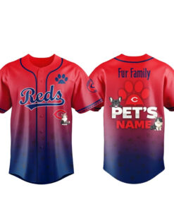 Custom Pet's Name Cincinnati Reds Fur Family Pet Game Night 2026 Baseball Jersey