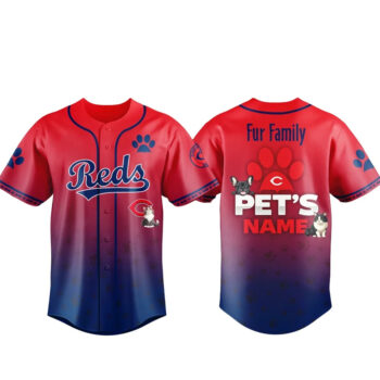Custom Pet's Name Cincinnati Reds Fur Family Pet Game Night 2026 Baseball Jersey
