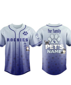 Custom Pet's Name Colorado Rockies Fur Family Pet Game Night 2026 Baseball Jersey