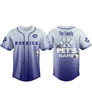 Custom Pet's Name Colorado Rockies Fur Family Pet Game Night 2026 Baseball Jersey
