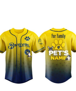 Custom Pet's Name Milwaukee Brewers Fur Family Pet Game Night 2026 Baseball Jersey