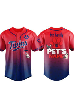 Custom Pet's Name Minnesota Twins Fur Family Pet Game Night 2026 Baseball Jersey
