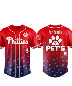 Custom Pet's Name Philadelphia Phillies Fur Family Pet Game Night 2026 Baseball Jersey