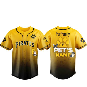 Custom Pet's Name Pittsburgh Pirates Fur Family Pet Game Night 2026 Baseball Jersey