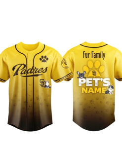 Custom Pet's Name San Diego Padres Fur Family Pet Game Night 2026 Baseball Jersey