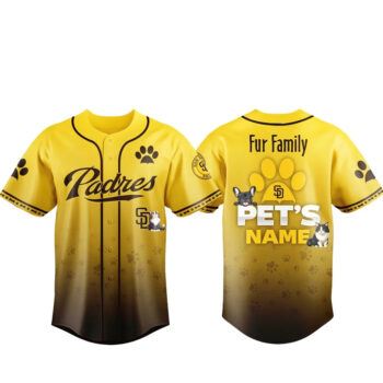 Custom Pet's Name San Diego Padres Fur Family Pet Game Night 2026 Baseball Jersey
