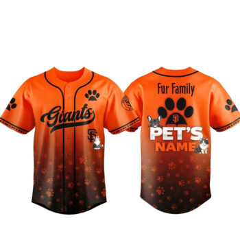 Custom Pet's Name San Francisco Giants Fur Family Pet Game Night 2026 Baseball Jersey