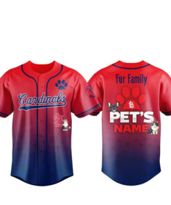 Custom Pet's Name St Louis Cardinals Fur Family Pet Game Night 2026 Baseball Jersey