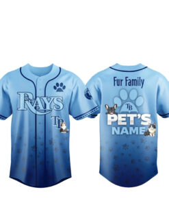 Custom Pet's Name Tampa Bay Rays Fur Family Pet Game Night 2026 Baseball Jersey