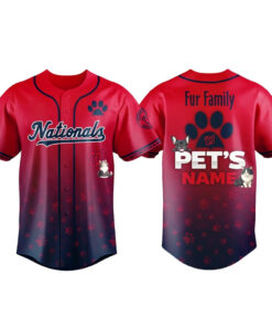 Custom Pet's Name Washington Nationals Fur Family Pet Game Night Baseball Jersey