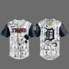 Detroit Tigers Peanuts 75th Anniversary 2026 Baseball Jersey 2 Detroit Tigers Peanuts 75th Anniversary 2026 Baseball Jersey