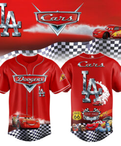Los Angeles Dodgers Cars Lightning McQueen Baseball Jersey
