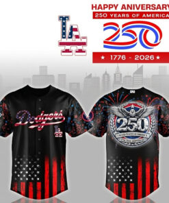 Los Angeles Dodgers Happy Anniversary 250 Years of USA Baseball Jersey