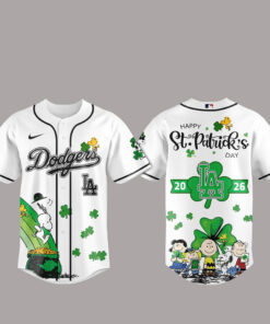 Los Angeles Dodgers Peanuts Snoopy 2026 St. Patrick’s Day Baseball Jersey
