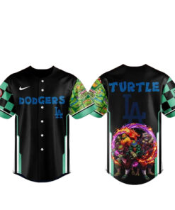 Los Angeles Dodgers x Ninja Turtles & Demon Slayer Baseball Jersey