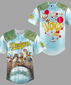 Los Angeles Dodgers x Winnie Pooh 100 Year Anniversary Baseball Jersey