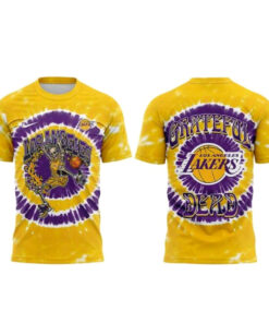 Los Angeles Lakers Grateful Dead Skeleton Dunker Tie Dye Shirt