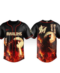 Miami Marlins x Godzilla King of Monsters Baseball Jersey