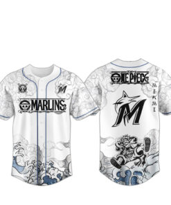 Miami Marlins x One Piece 2026 Luffy The Gear 5 Baseball Jersey