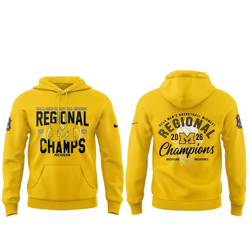 Michigan-Wolverines-2026-NCAA-Mens-Basketball-Midwest-Regional-Champions-Yellow-Hoodie.jpg Michigan Wolverines 2026 NCAA Men’s Basketball Midwest Regional Champions Yellow Shirt