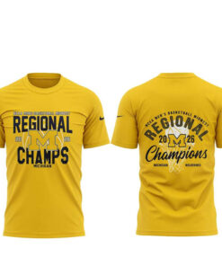 Michigan Wolverines 2026 NCAA Men’s Basketball Midwest Regional Champions Yellow Shirt