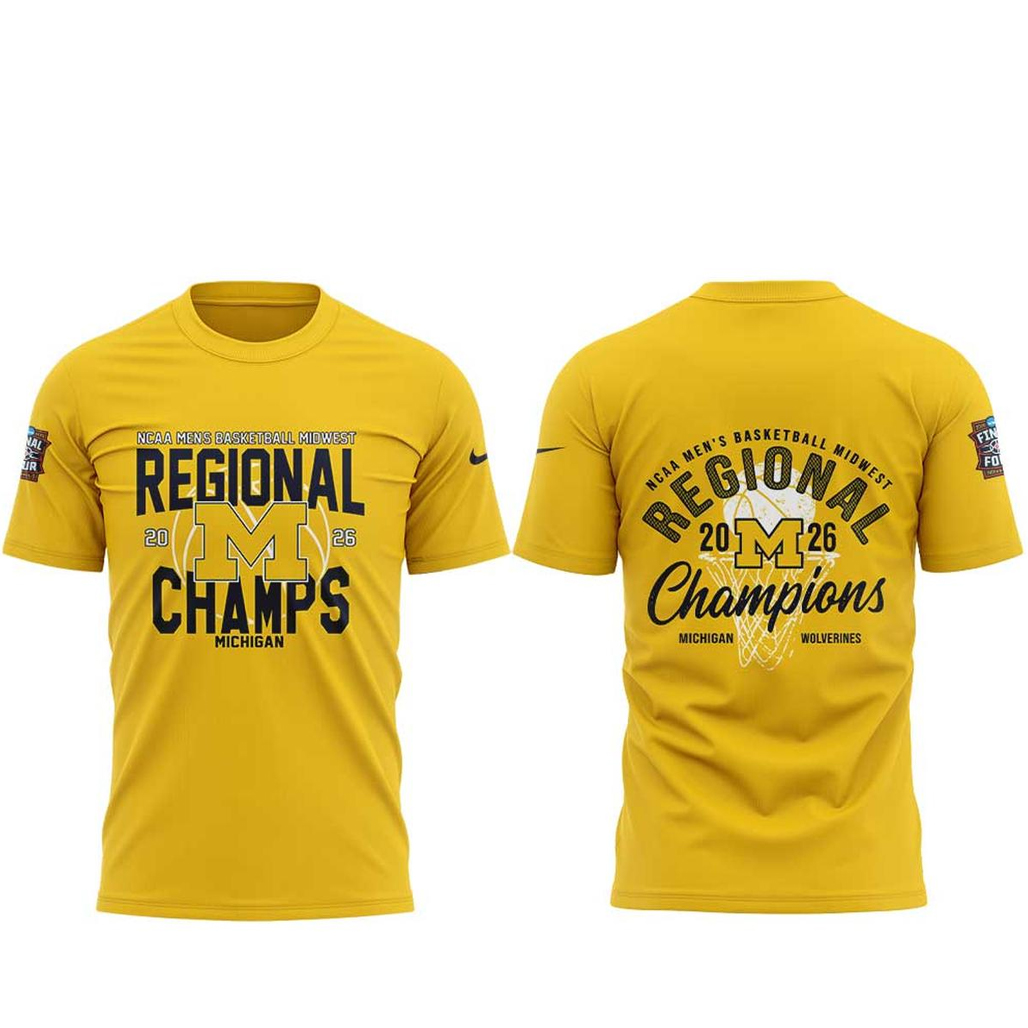 Michigan-Wolverines-2026-NCAA-Mens-Basketball-Midwest-Regional-Champions-Yellow-T-Shirt.jpg Michigan Wolverines 2026 NCAA Men’s Basketball Midwest Regional Champions Yellow Shirt