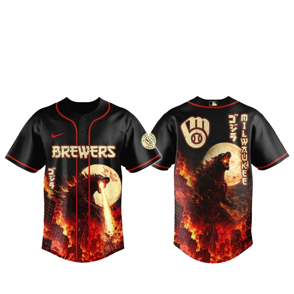 Milwaukee-Brewers-x-Godzilla-King-of-Monsters-Baseball-Jersey.jpg Milwaukee Brewers x Godzilla King of Monsters Baseball Jersey