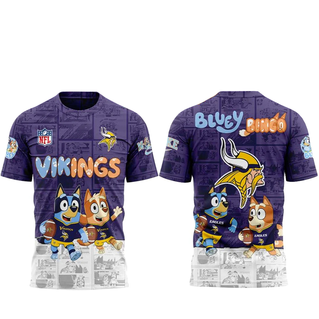 Minnesota-Vikings-x-Bluey-and-Bingo-T-Shirt.jpg Minnesota Vikings x Bluey and Bingo Shirt
