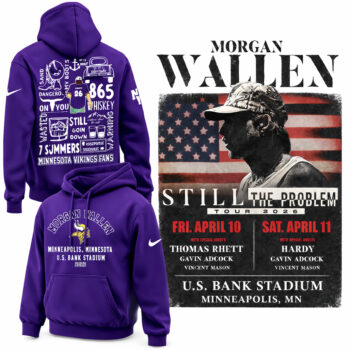 Minnesota Vikings x Morgan Wallen 2026 Still The Problem Tour Hoodie