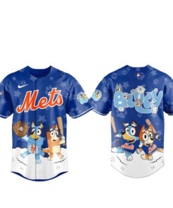 New York Mets Bluey Night Game Baseball Jersey