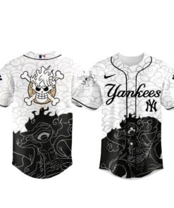 New York Yankees One Piece Gear 5 Luffy Sun God Nika Baseball Jersey 2026