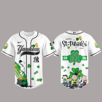 New York Yankees Peanuts Snoopy 2026 St. Patrick’s Day Baseball Jersey