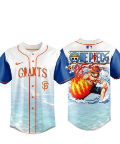 One Piece Anime x San Francisco Giants Portgas D. Ace Baseball Jersey