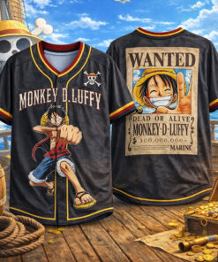 One Piece Luffy Wanted 2026 Baseball Jersey