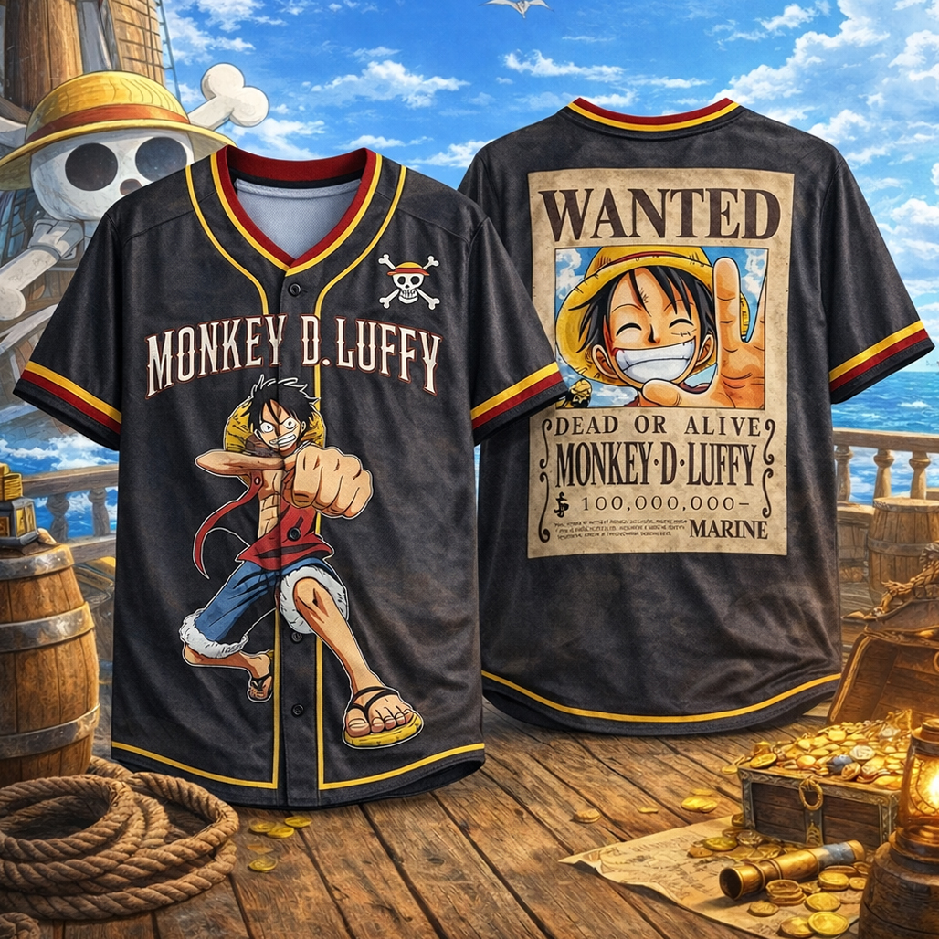 One-Piece-Luffy-Wanted-2026-Baseball-Jersey.jpg One Piece Luffy Wanted 2026 Baseball Jersey