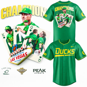 Oregon Ducks Champions Las Vegas 2026 Baseball Jersey